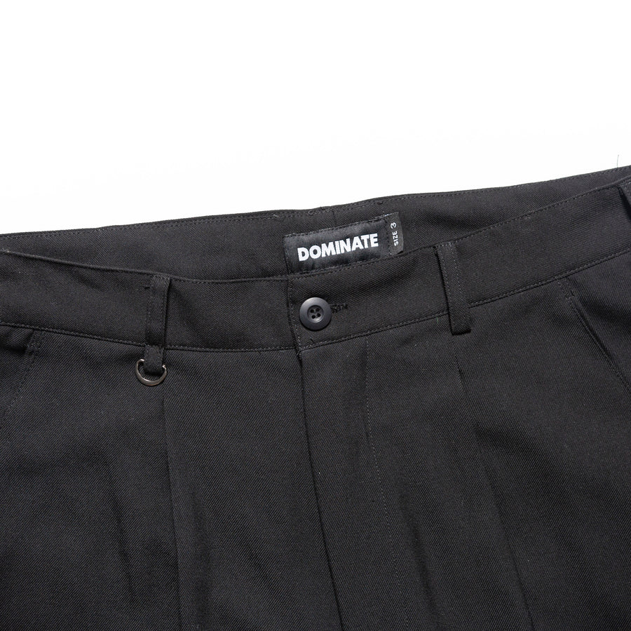 DOUBLE PLEATED TROUSERS BLACK