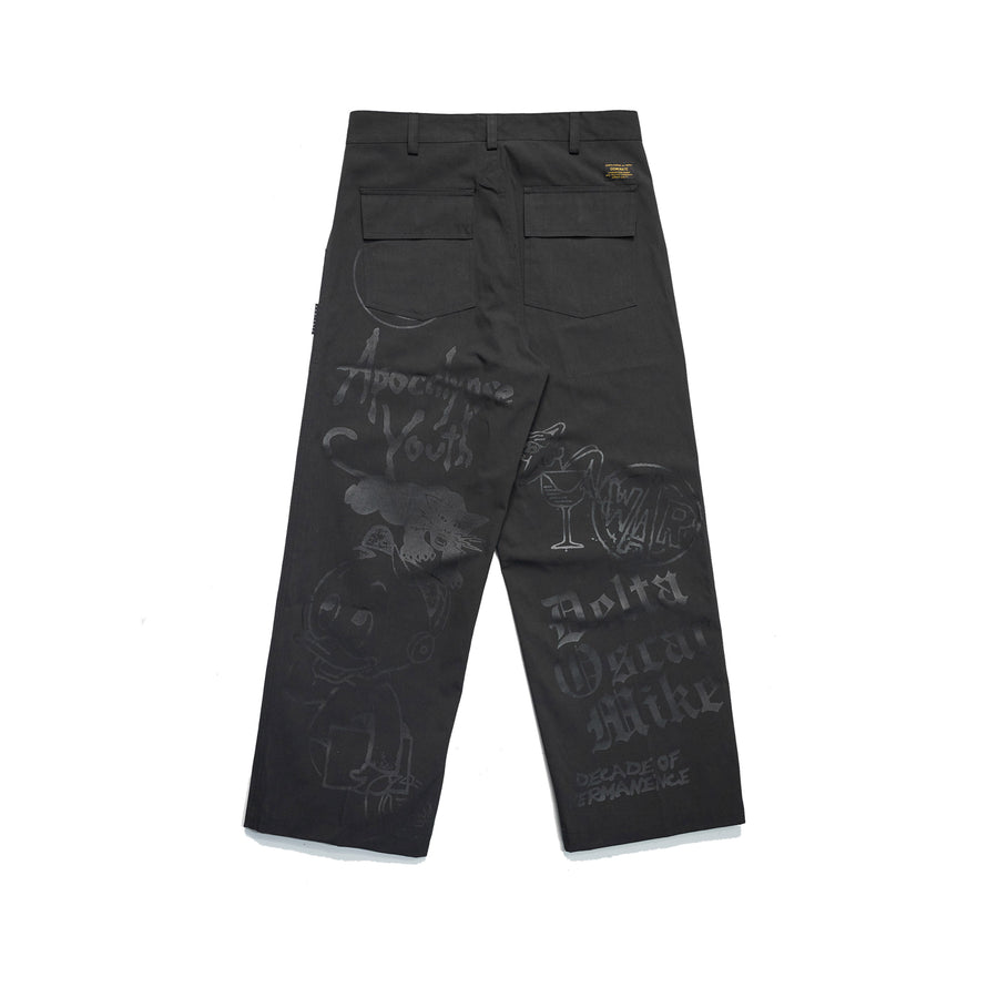 TRASH FATIGUE PANTS 25 BLACK