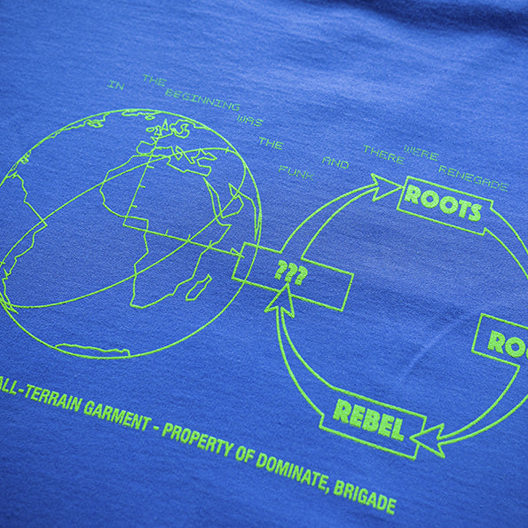 GLOBE TEE BLUE