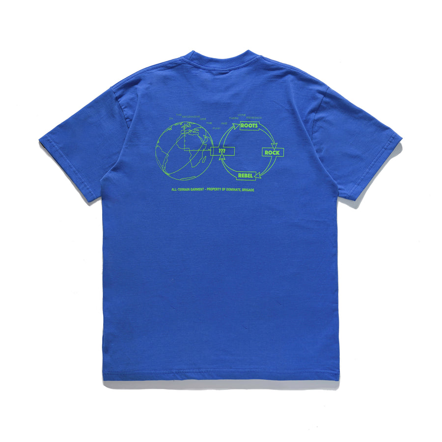 GLOBE TEE BLUE