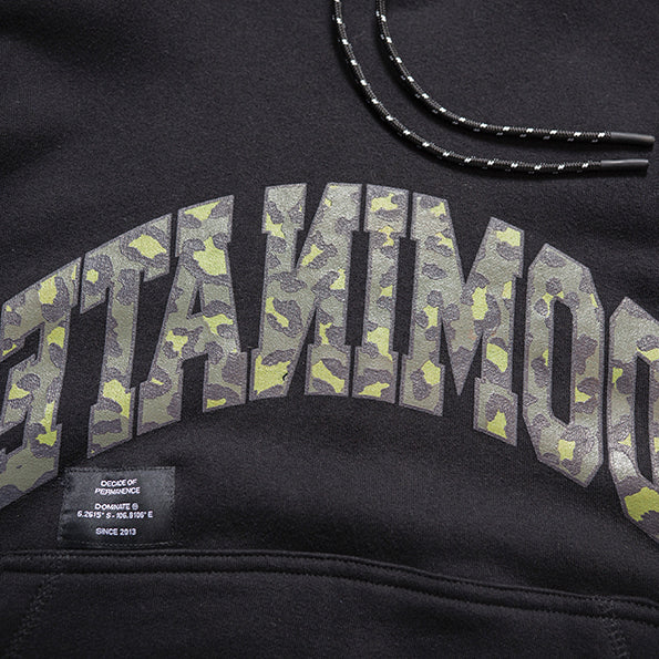 DECADE REVERSE ARC LEOPARD HOODIE BLACK