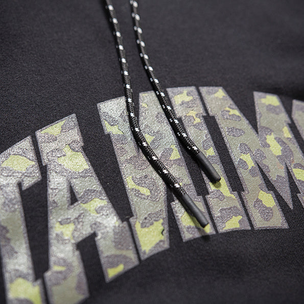 DECADE REVERSE ARC LEOPARD HOODIE BLACK